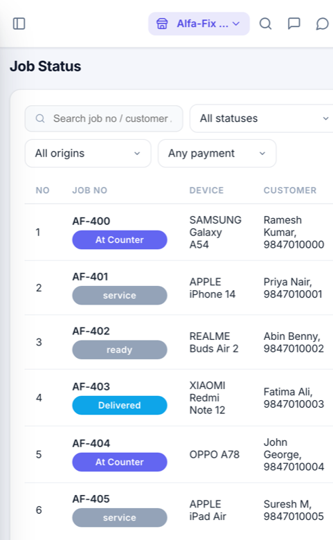 Alfa-Fix native Android app, built by Alfa Decode